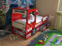 Детская кровать "Пожарная машина" с 2-мя ящиками 1600/1900
